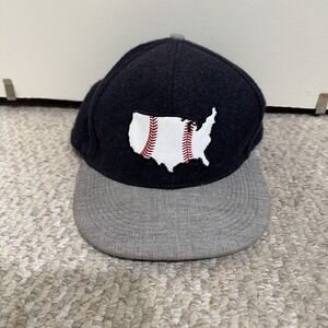 USA Baseball With USA Flag Baseballism SnapBack OSFA Wool Navy